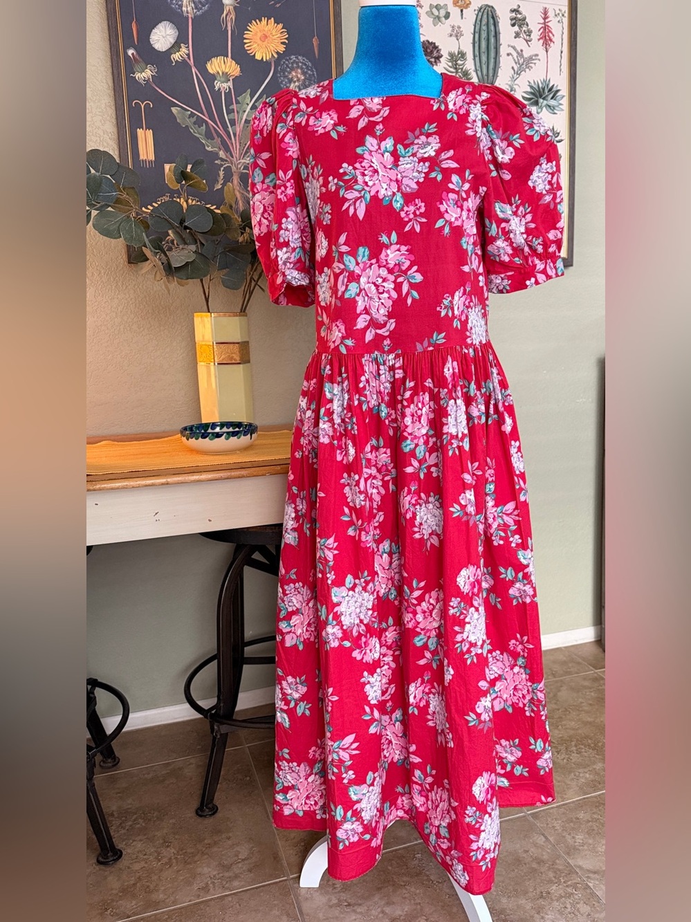 Laura Ashley Red Floral Maxi Dress